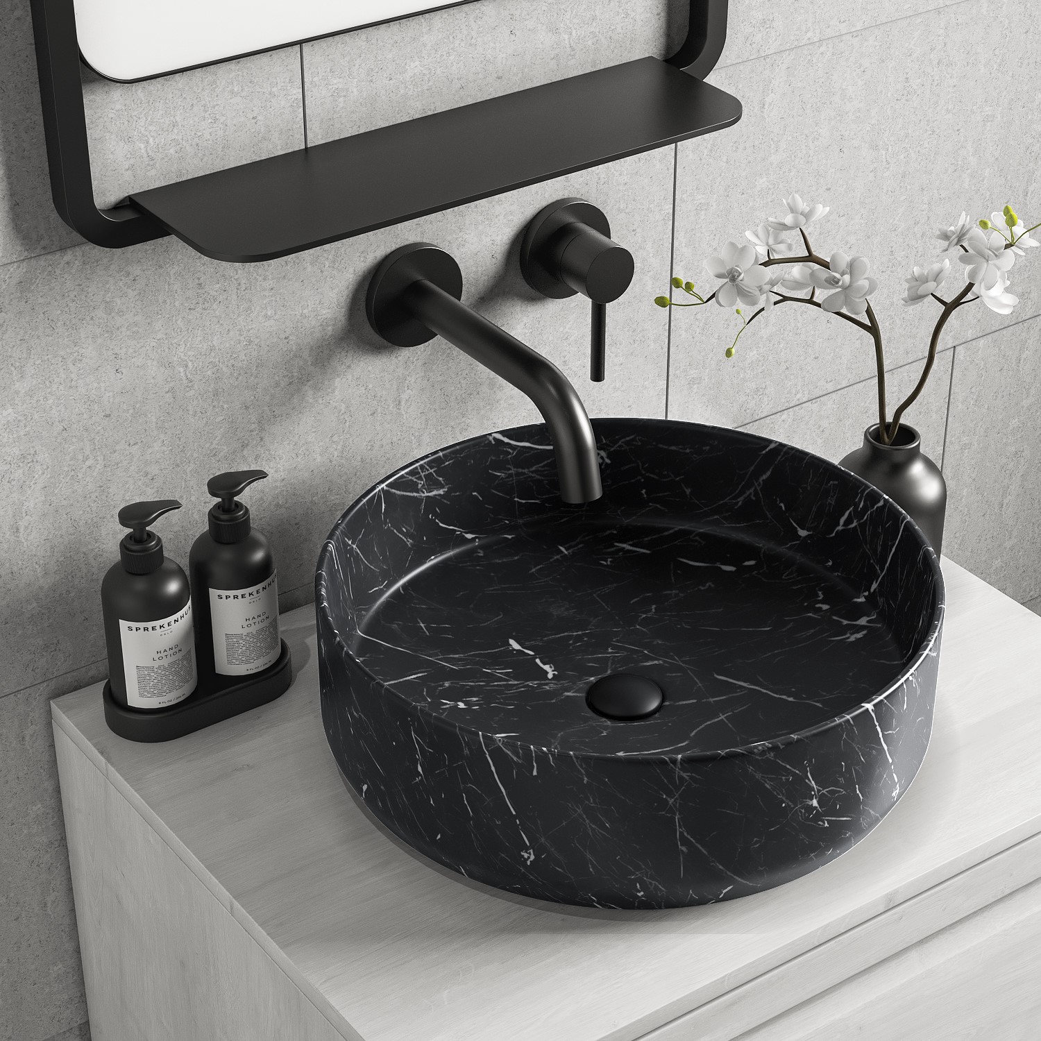 black round sink