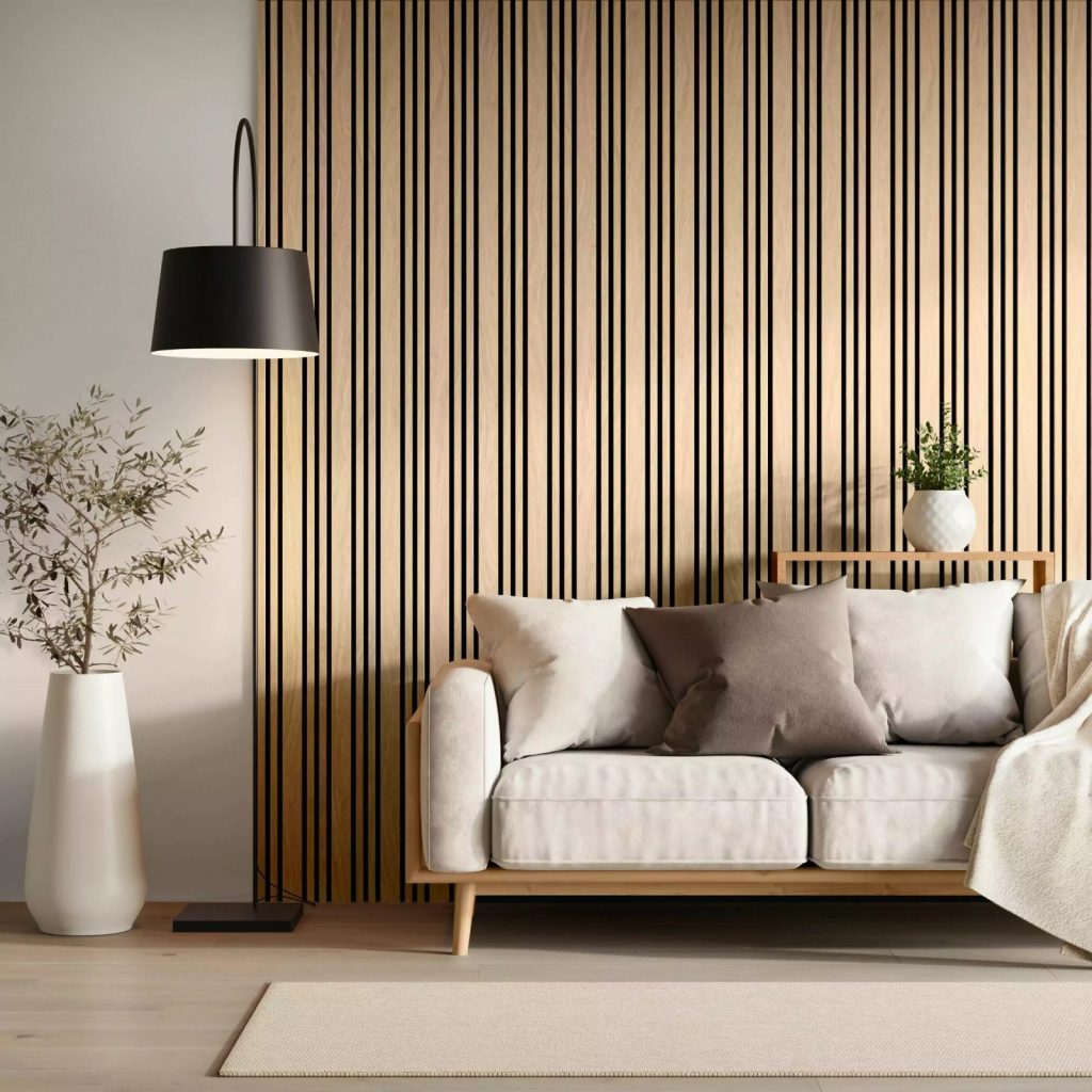 Acoustic slat wood wall panels